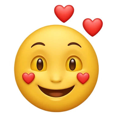 Sweet happy emoji with hearts  sticker