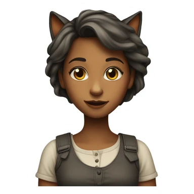 menina com cara de gato sticker