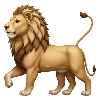 An emoji of a majestic lion from ancient Assyrian art, shown in a hunting scene. sticker