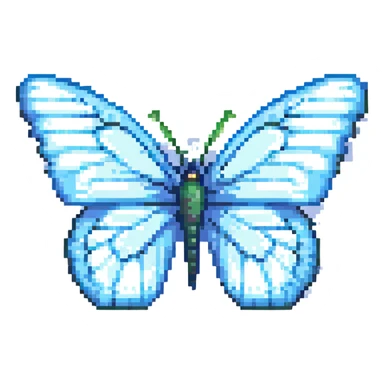 sky blue butterfly sticker