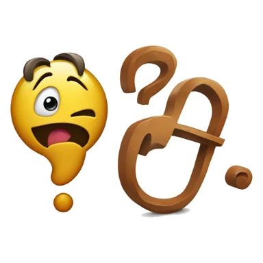 surprised emoji and question mark ? beside sticker
