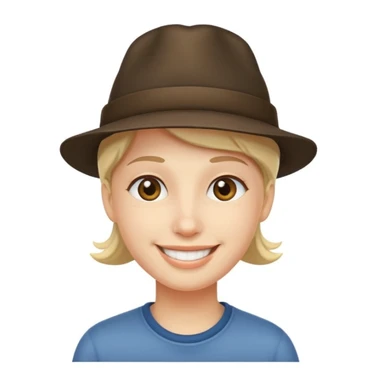 Şapkalı güler yüzlü  sticker