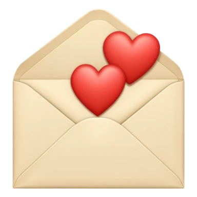 Cream-colored Letter Envelope with a heart creamy color in the middle sticker