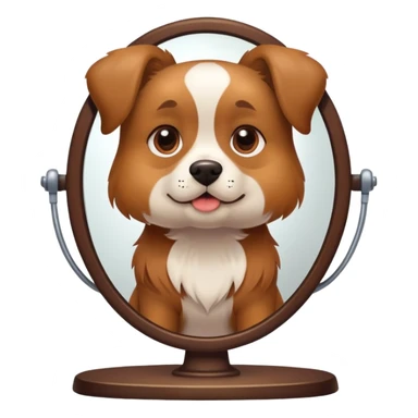 A dog that’s really cutie in the mirror sticker