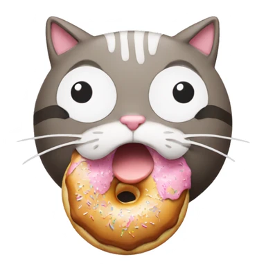 Cat eating a donut sticker