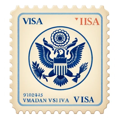 visa stamp sticker
