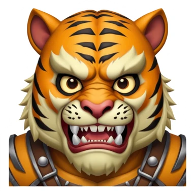 Tiger orc warrior with fangs and stripes sticker