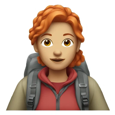 woman hiker with red hair sticker