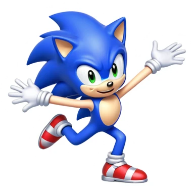Blue cartoon Sonic character dancing energetically sticker