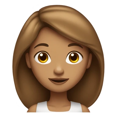 tan girl with long brown hair coquette sticker