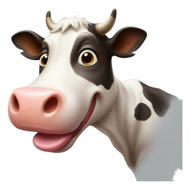cow playfully showing his tongue sticker