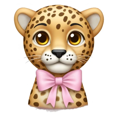 cheetah with light pink bow sticker