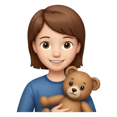 kid with teddy bear sticker