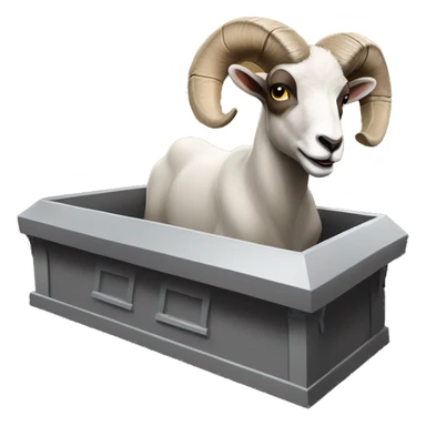 A ram jumping on a coffin that says Brock Purdy sticker