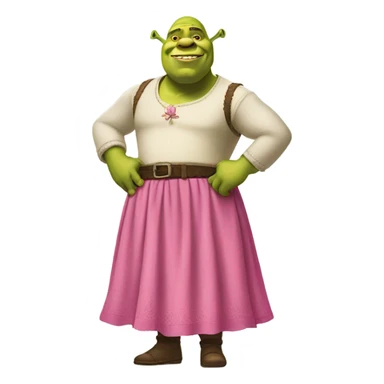 Shrek with a skirt Pink  sticker