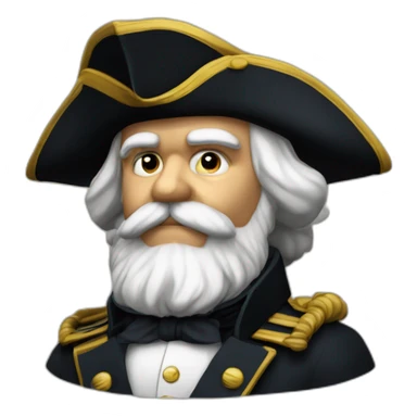 karl marx in napoleon bicorne hat sticker