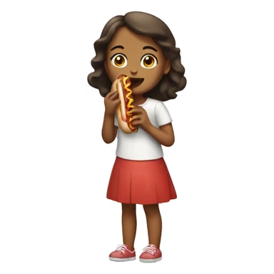 Girl eating a hotdog  sticker