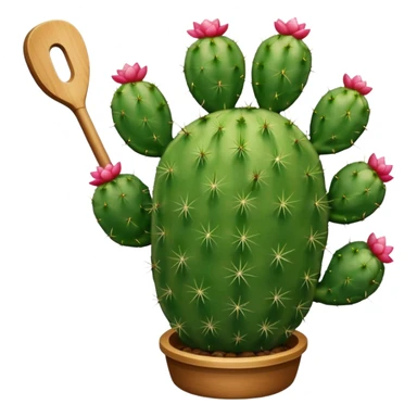 Realistic emoji of a Mexican nopal (cactus paddle) without thorns or spines, smooth green surface, juicy and fresh like the kind used for cooking in Mexico. sticker