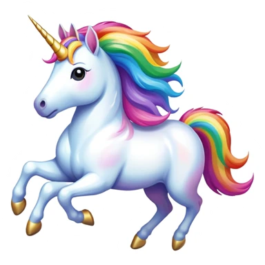 A unicorn running across a rainbow sticker
