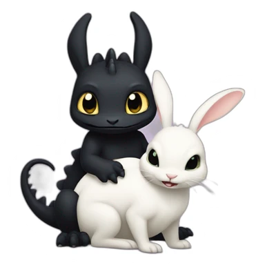Toothless the dragon holding a white bunny sticker