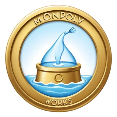 Monopoly water works badge  sticker