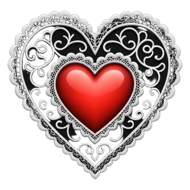 heart with gothic lace sticker