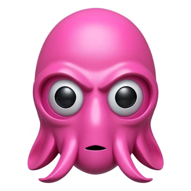 Squid Game pink guard mask with circle shape on face, 3D style, smooth and glossy sticker