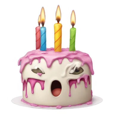 creepy birthday cake sticker