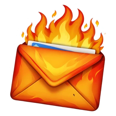 Email with fire sticker