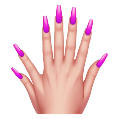 cyberpunk style neon 
manicure with long nails shows fak sticker