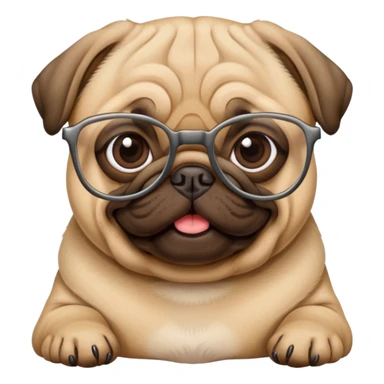 pug with glasses sticker
