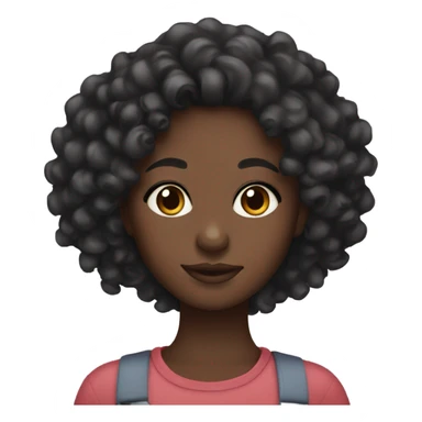 black girl with curls sticker