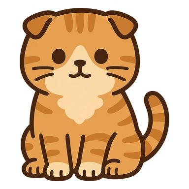 Flat toon Scottish fold kitten  sticker