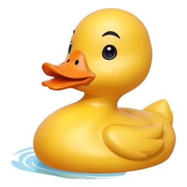 A duck wearing a rubber duck floaty sticker