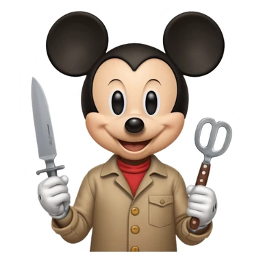 Knife in hand micky sticker