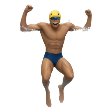 Professional swimmer jumping in whater sticker