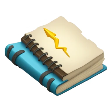 Notebook with lightning bolt. sticker