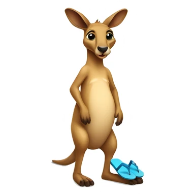 kangaroo wearing flip flops sticker