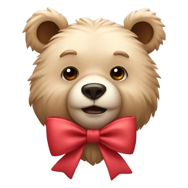 A bear with a bow sticker