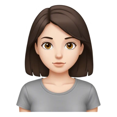 brunette girl with a grey tshirt  sticker