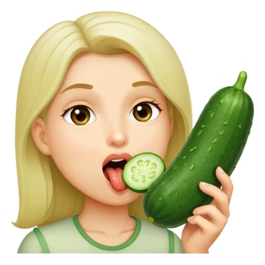 Face licking cucumber  sticker