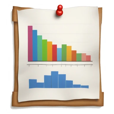 a paper with a bar chart and an upward trend sticker