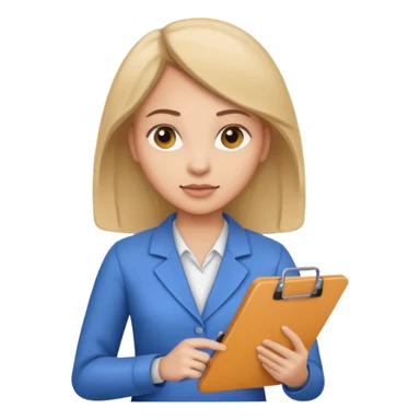 women with clipboard pressed sticker