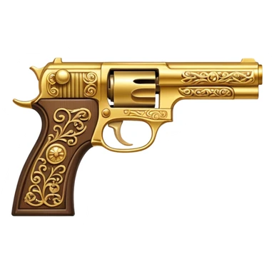 Pistol with gold-plated barrel sticker
