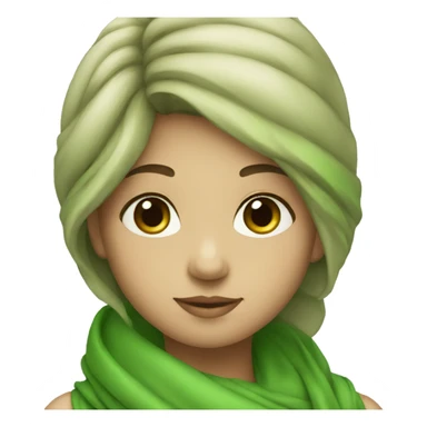 A girl with green scarf sticker
