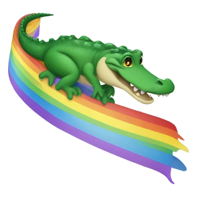 an alligator on a rainbow sticker