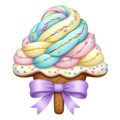 easter whip with decorative pastel colored bows sticker