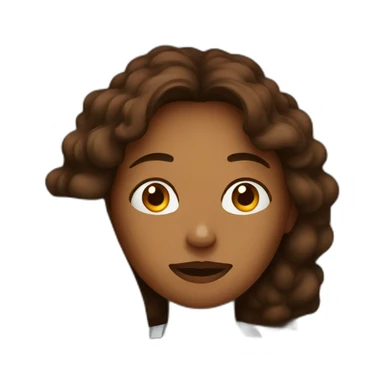 Woman with long brown in bed sick sticker