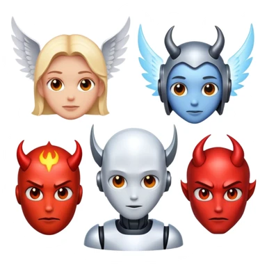 Ultimate angel x devil x robot x elemental  sticker