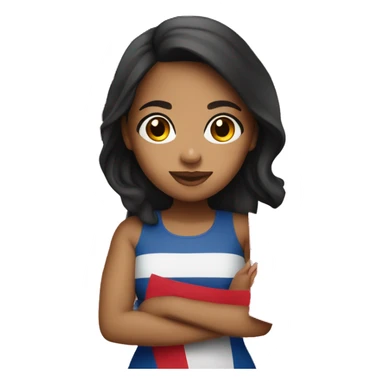 Latina girl with puerto Rico flag sticker